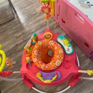 Fisher-Price Baby Bouncer Pink Petals Jumperoo Activity Center with Music Lights